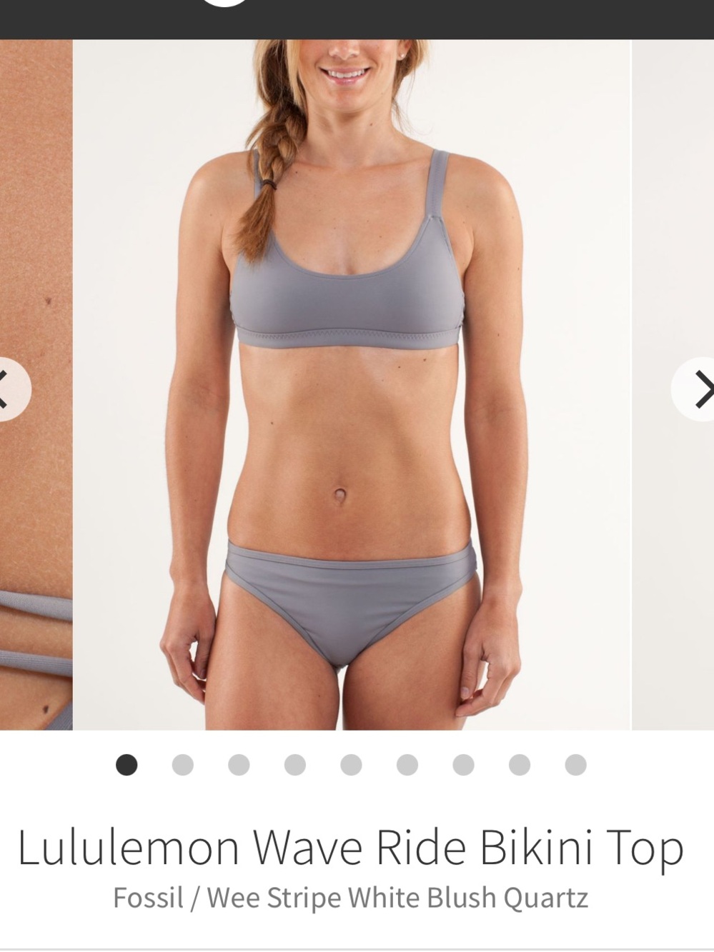 Lululemon Wave Ride Bikini Top
Fossil / Wee Stripe White Blush Quartz